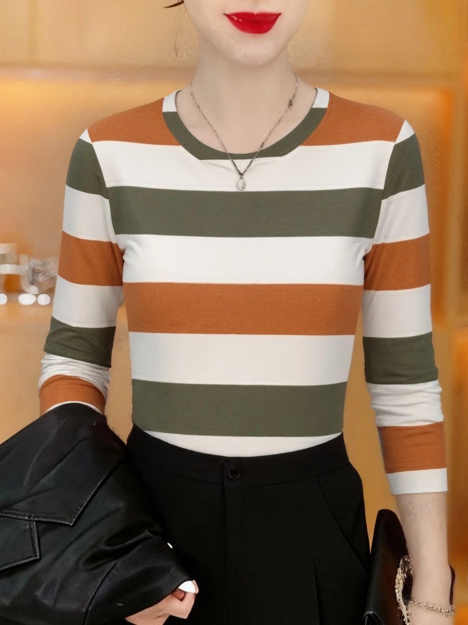 

Свободная футболка с длинным рукавом для женщин среднего возраста: модный повседневный топ, скрывающий живот, дышащая блузка из полиэфирного волокна