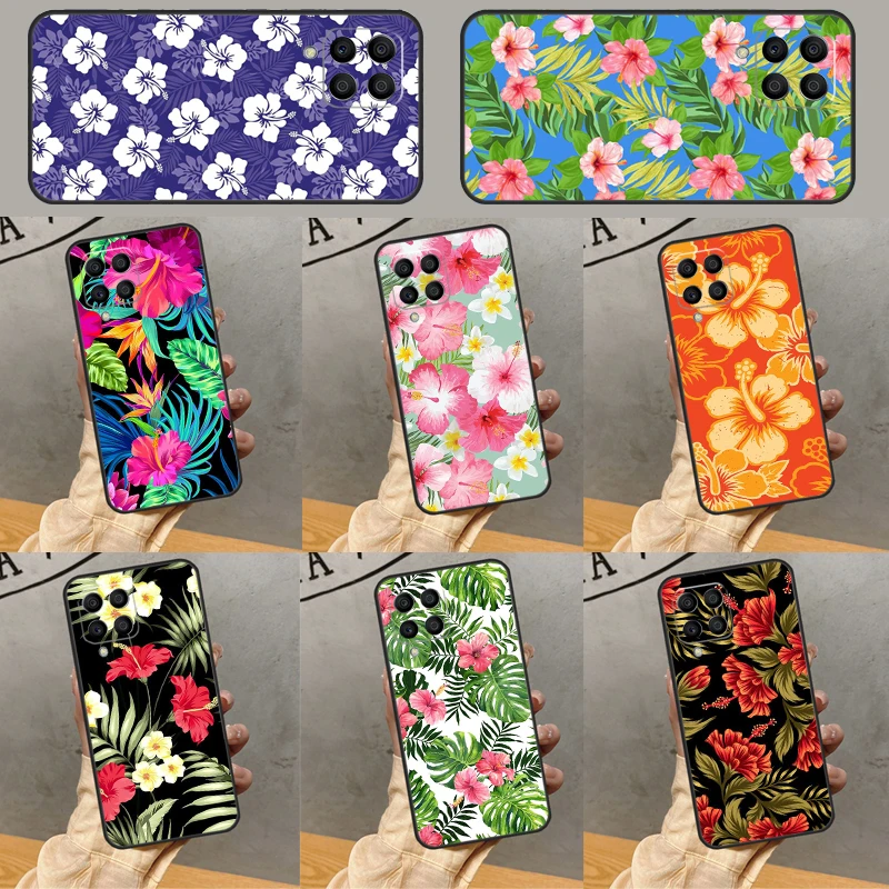 Hibiscus Flowers Floral Hybrid Funda For Samsung Galaxy M31 M11 M12 M13 M14 M22 M32 M52 M34 M54 M23 M33 M53 M51 M30s Case