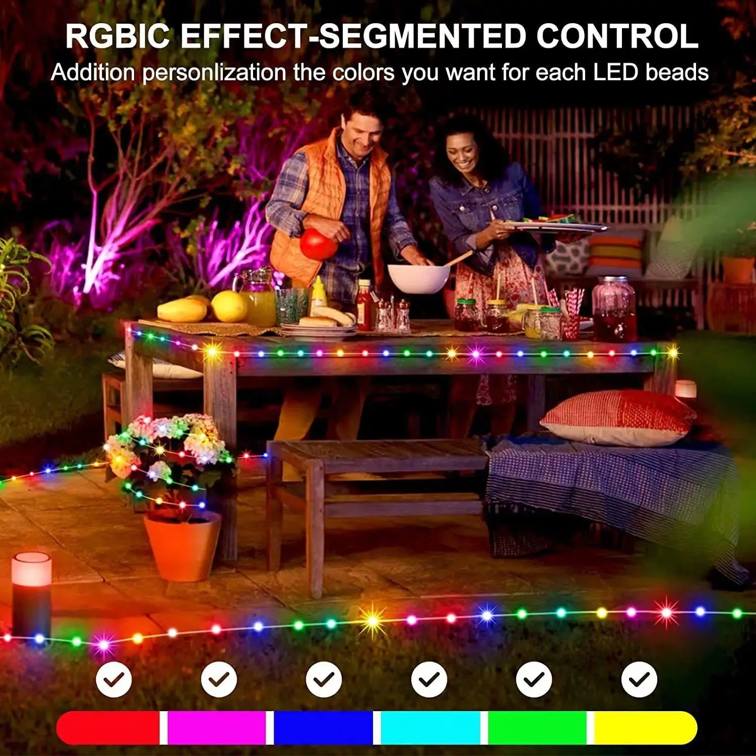 

String lights Bluetooth APP colorful leather wire lights, magic color intelligent music sound-controlled party decorative lights