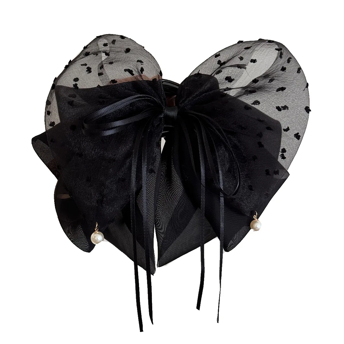 مشبك على شكل فيونكة كورية للفتيات والنساء إكسسوارات شعر لؤلؤية وربطة عنق على شكل ذيل حصان وشريط عصري رائد مصمم فاسيناتور جديد. #4