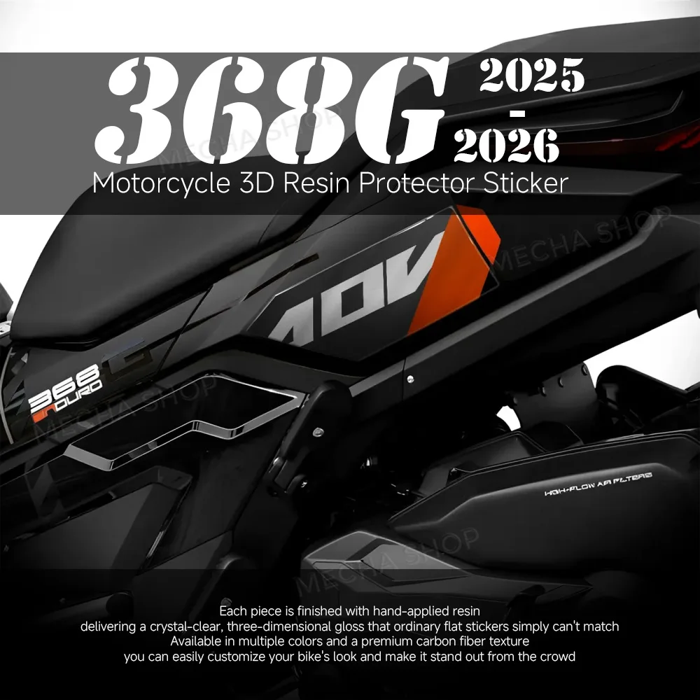 For Zontes 368G 2025 368 G 2026 3D Resin Decal Kit Side Panel Protection Under Saddle Plastic Stickers