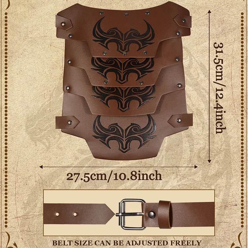 中世バイキング騎士ショルダーポールドロン Pu レザーショルダーカバーケープ鎧スチームパンクルネッサンスロールプレイコスプレアクセサリー