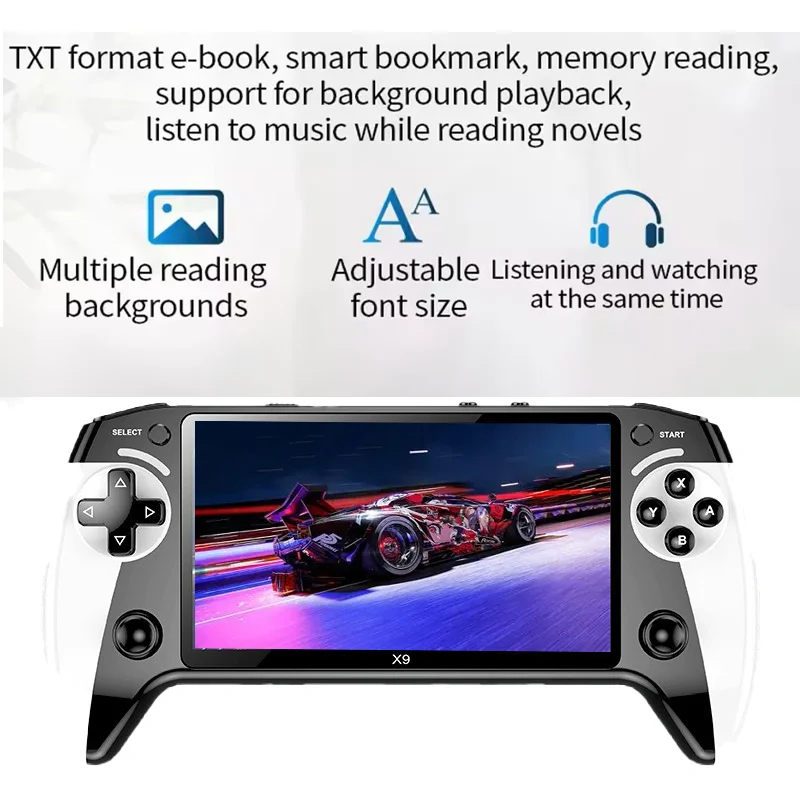 وحدة تحكم ألعاب محمولة X9، شاشة 5.5 بوصة، 1500 مللي أمبير، مشغل ألعاب فيديو قديم، شحن من النوع C، مشغل ألعاب إلكتروني، أركا كبيرة