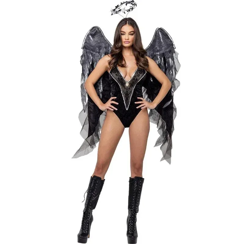 

Halloween Dark Angel Costume Vampire Zombie COS Evil Bird Crow Costume Little Angel Cosplay Costume