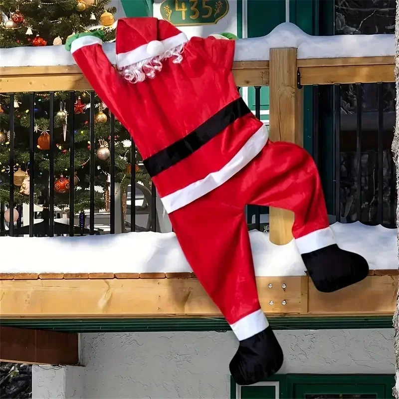 Climbing Santa Claus Hanging Decoration Christmas Ornament Outdoor Holiday Prop Party Decor for Yard Wall Window Home Indoor