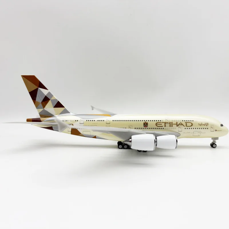 30cm Simulation Aircraft Models 1:250 Scale A380 Etihad Airways Resin Plane Assemble Model Diecast Aviation Adult Display Gifts