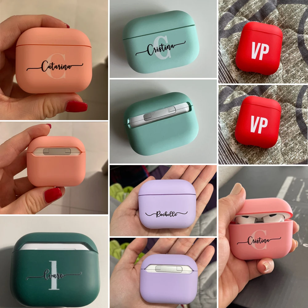 Personalized Name Case For Airpods 1 2 Pro 3 Cover For Airpods 2 Pro Custom Name For AirPods 3rd Generation Cute Matte Cover