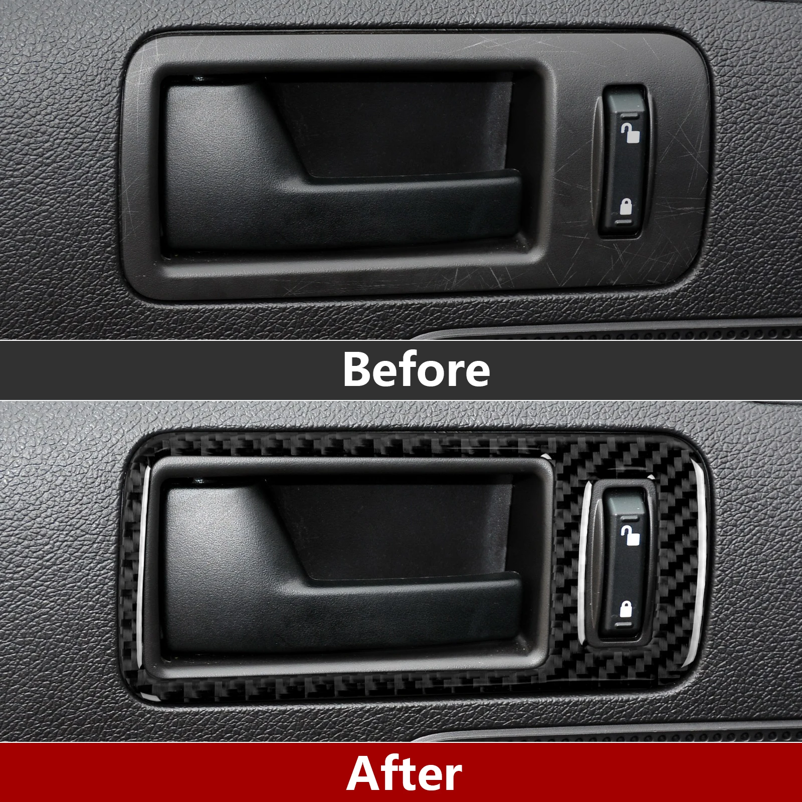 For Ford Mustang GT Shelby (2010-2014) Carbon Fiber Interior Sticker Car Inner Door Bowl Panel Trim Accessories view 6
