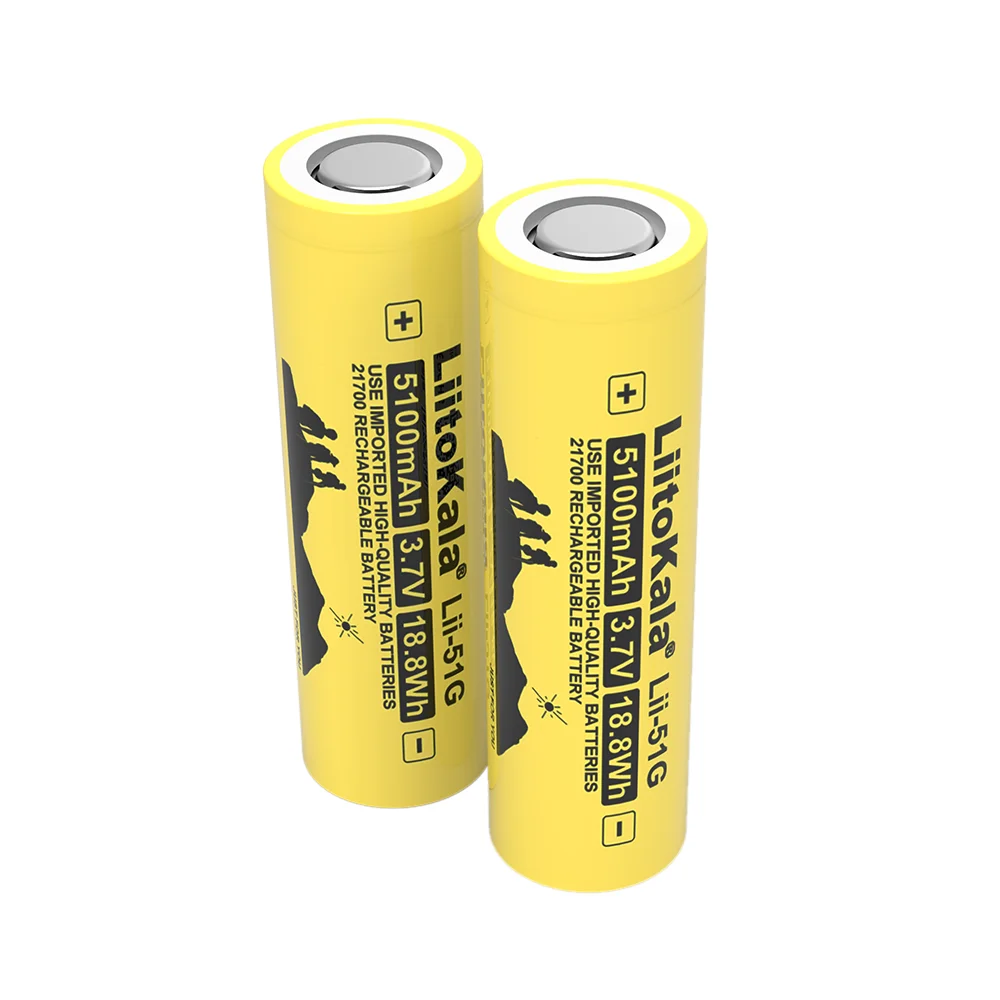 1-6PCS 100% Original Liitokala Lii-51G 3.7V 5100mAh 21700 For Flashinglight High-capacity Lithium Battery