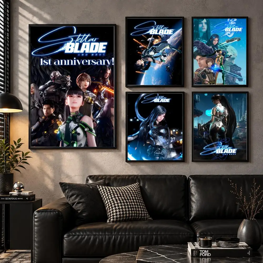 Stellar Blade Future SciFi Action RPG Heroine Combat Poster Self-Adhesive Unframed Fashion Wall Prints for Office & Home Decor