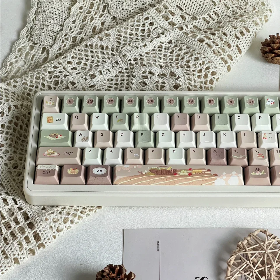 Autumn visit keycap original cute hand-painted theme keycap original SOA MOA keyboard cap