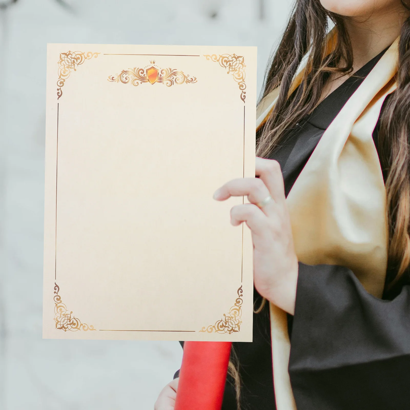 

School Certificate Blank Honor Award Diploma Printable Writing Paper For Graduation A4 Floral Border Academic Business