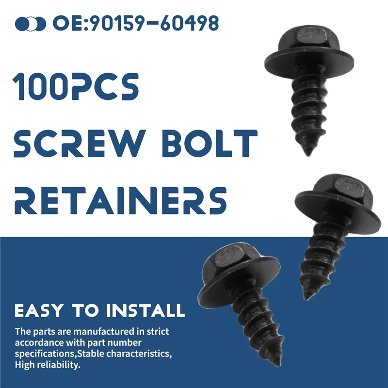 Fender Liner ภายใต้ฝาครอบสกรูกันชนสกรูยึดอัตโนมัติกันชนแตะสกรูสําหรับ Toyota 90159-60498