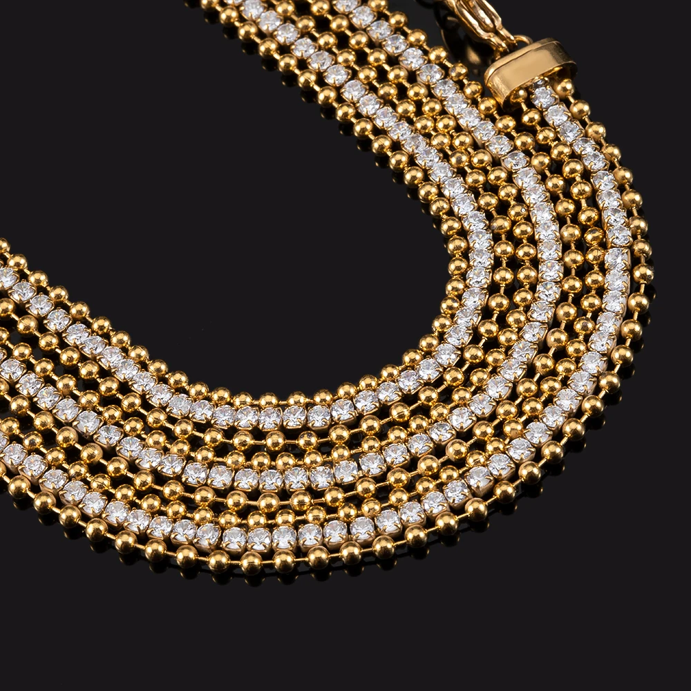 1pc stainless steel with zirconia bracelet base gold plating bracelet setting