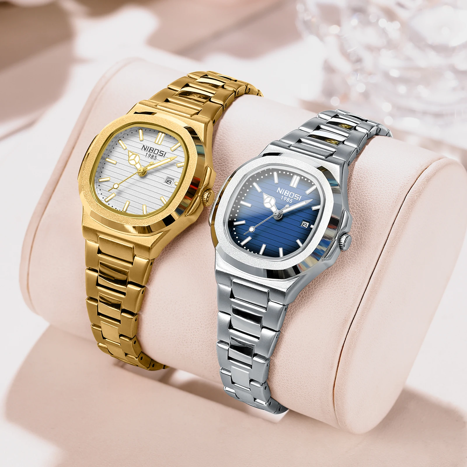 Reloj NIBOSI de lujo para mujer, reloj de cuarzo de acero inoxidable resistente al agua para mujer, relojes de mujer de alta calidad, reloj femenino elegante