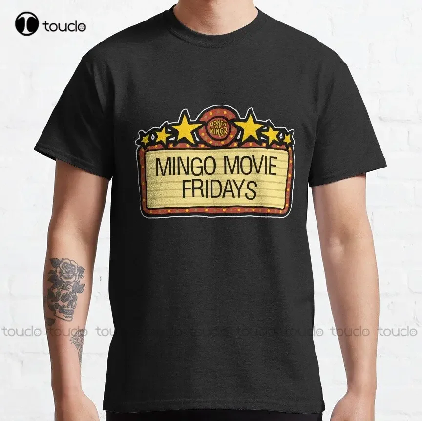 Mingo Movie Fridays (contorno blanco) [Mis Of Mingo 2023] Camiseta clásica Camisetas para hombre Camiseta estampada Regalo personalizado Xs-5Xl