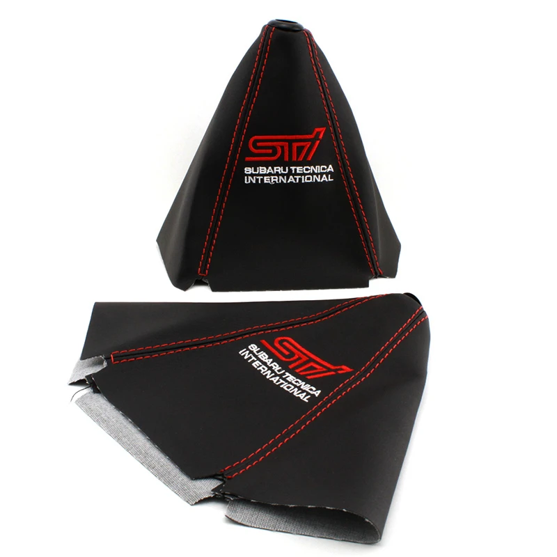 Pomo de Palanca de Cambios de Resina STI para Tuning de Autos, Cubierta de Pomo de Cambios de Cuero PU Suave para Transmisión Manual WRX