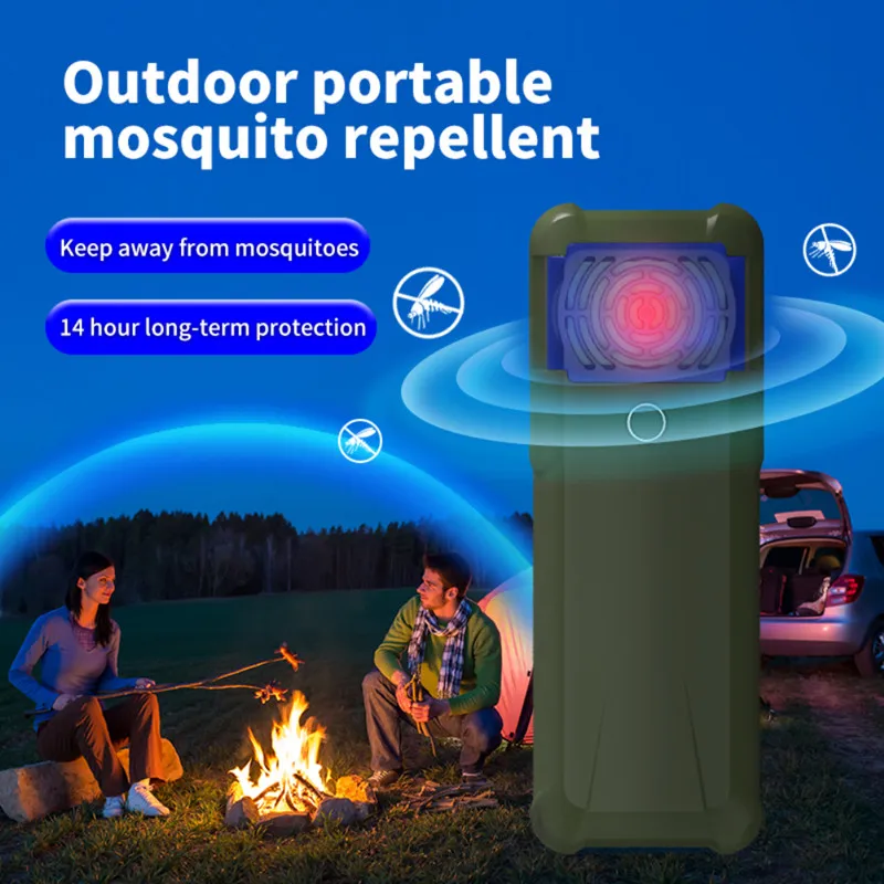 Outdoor Portable Mosquito Repellent USB Chargeable Heating Electric Repellent Bug Type-C Emergency Power Supply Camping Gear