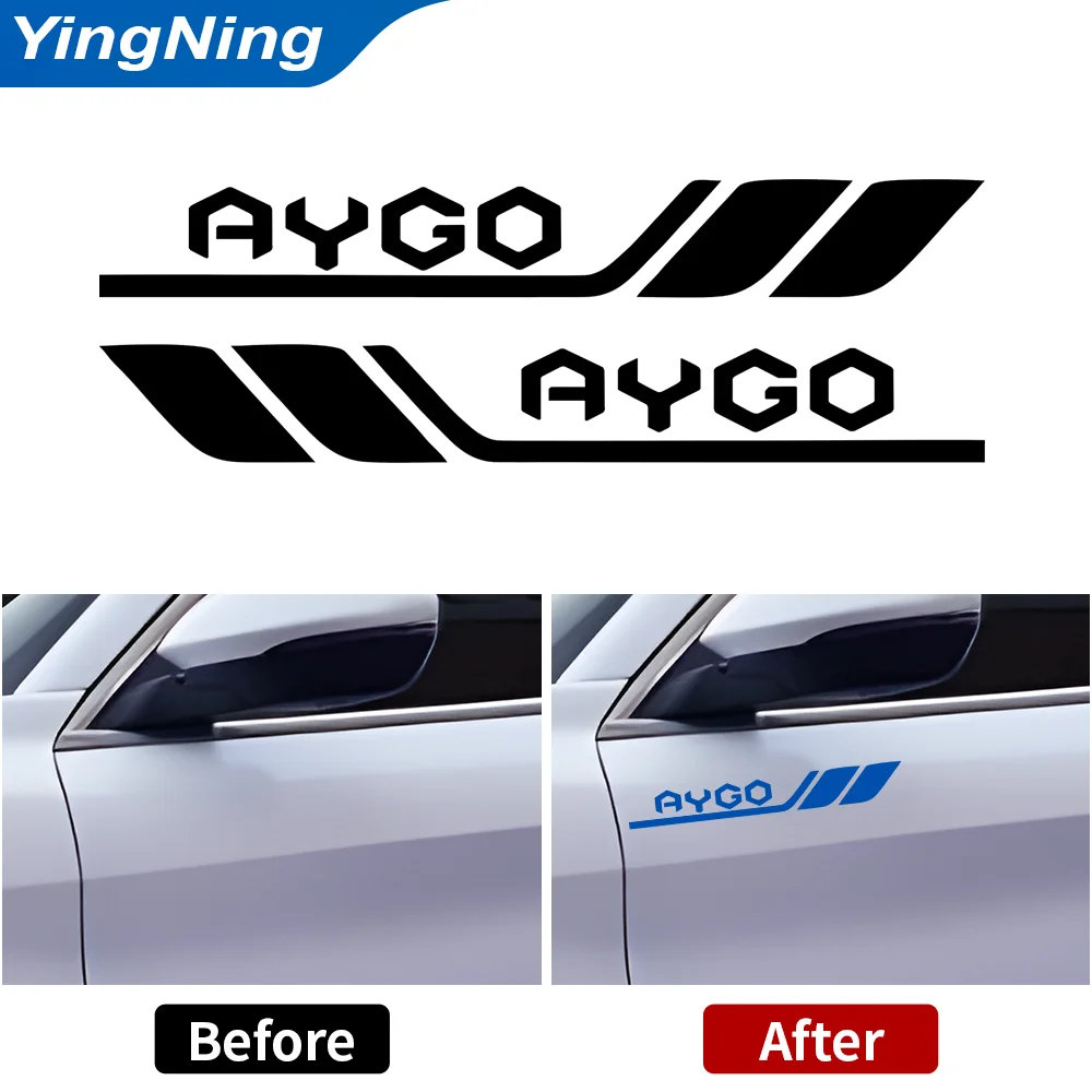 2pcs Car Small Sticker For Toyota AYGO Vinyl Car Body Creative Car Fender Reflective Leaf Door Decal Sticker Auto Accessories