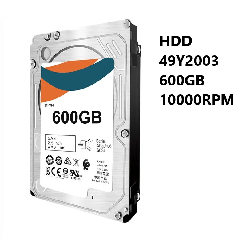 NEW Hard Drive 49Y2003 49Y2004 49Y2007 600GB 2.5in 10000RPM SAS 6Gb/s X3650 M3 M4 Hot Swappable 64MB Cache Hard Drive For I-B-M