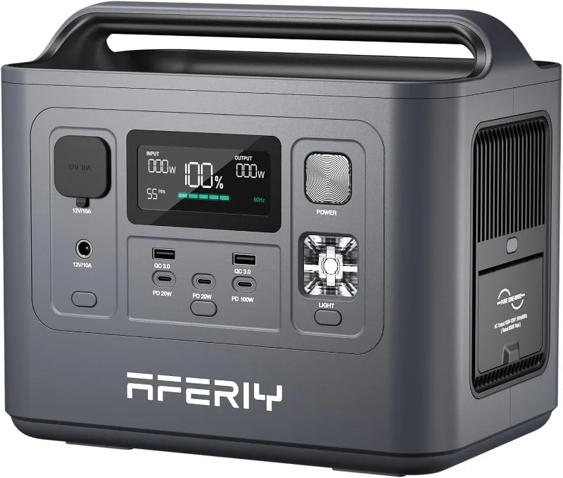 ملحقات محطة الطاقة المحمولة، بطارية LiFePO4 بقدرة 800 وات 512 وات في الساعة مع شحن سريع 1.5 ساعة ووظيفة UPS، ومولد للطاقة الشمسية #1