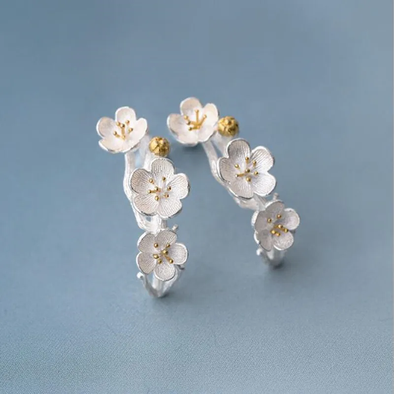 Hot Sale Fashion Jewelry 925 Sterling Silver Not Allergic Rosewood Cherry Small Fresh Temperament Popular Stud Earrings  E088