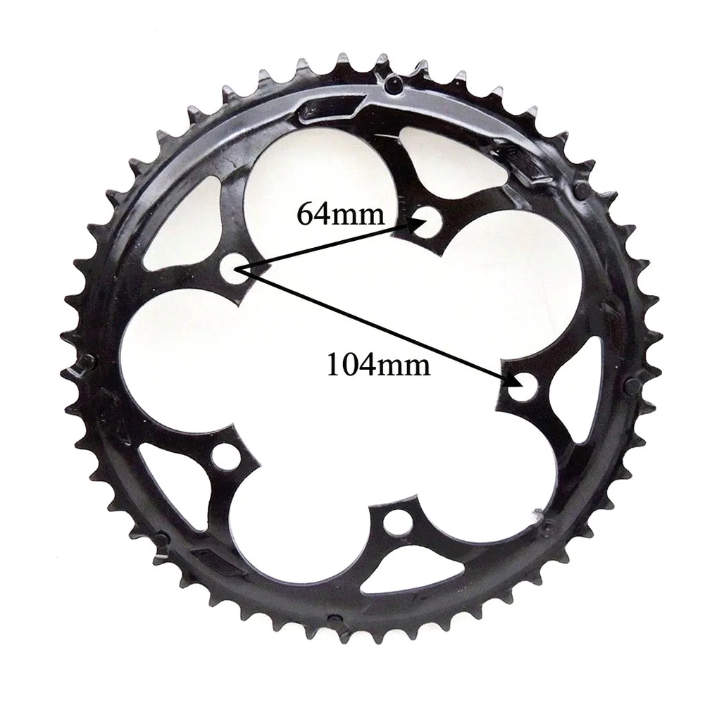 For Daily Commuting 52T Chainring 2mm Thickness Black Finish 52 Tooth Design Precise Shifting For Road Bicycle