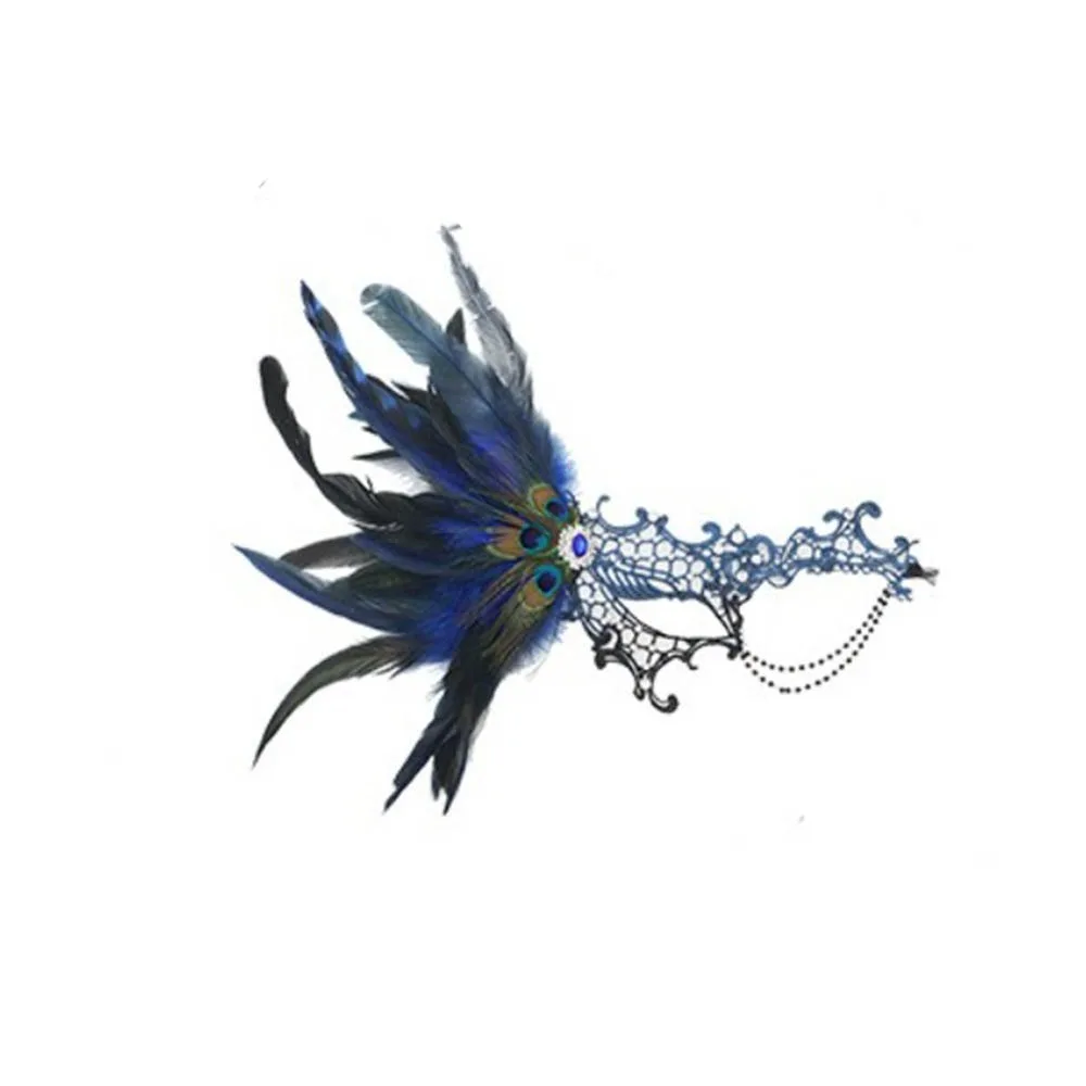 Plumes conception demi-visage dentelle masque Cosplay mascarade plume masque fantaisie bal séduisant Style Halloween Festival fête masque