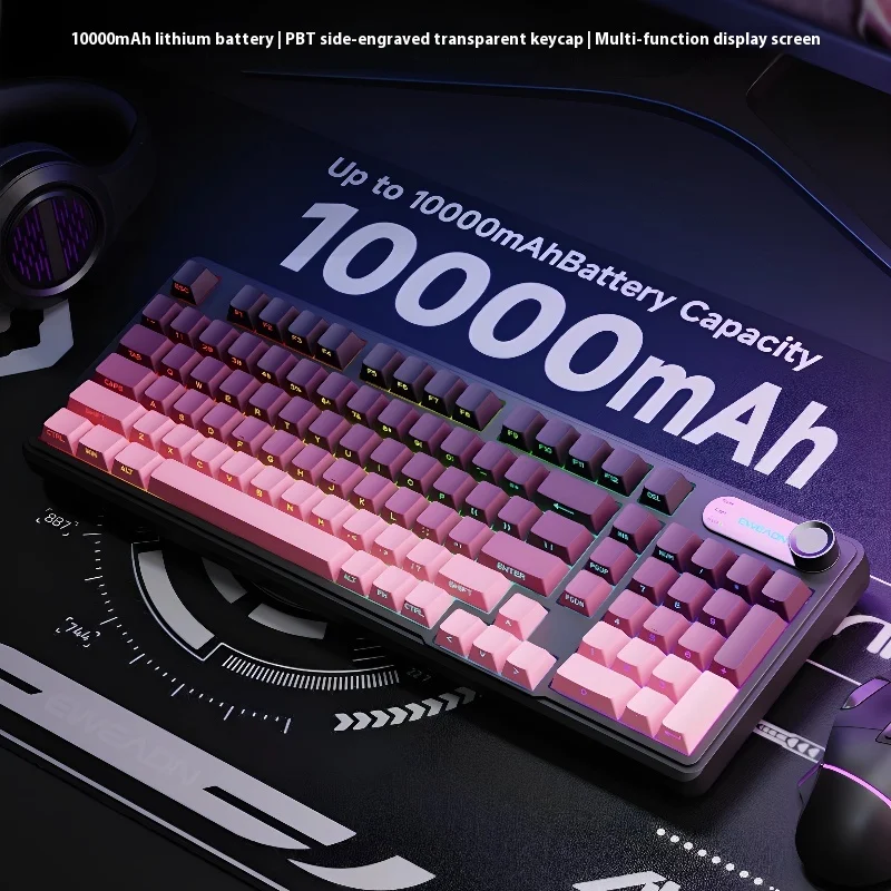

V102Ultra Беспроводная механическая клавиатура Индивидуальная Bluetooth 2,4 ГГц Трехрежимная бесшумная боковая гравировка для игровой офисной клавиатуры