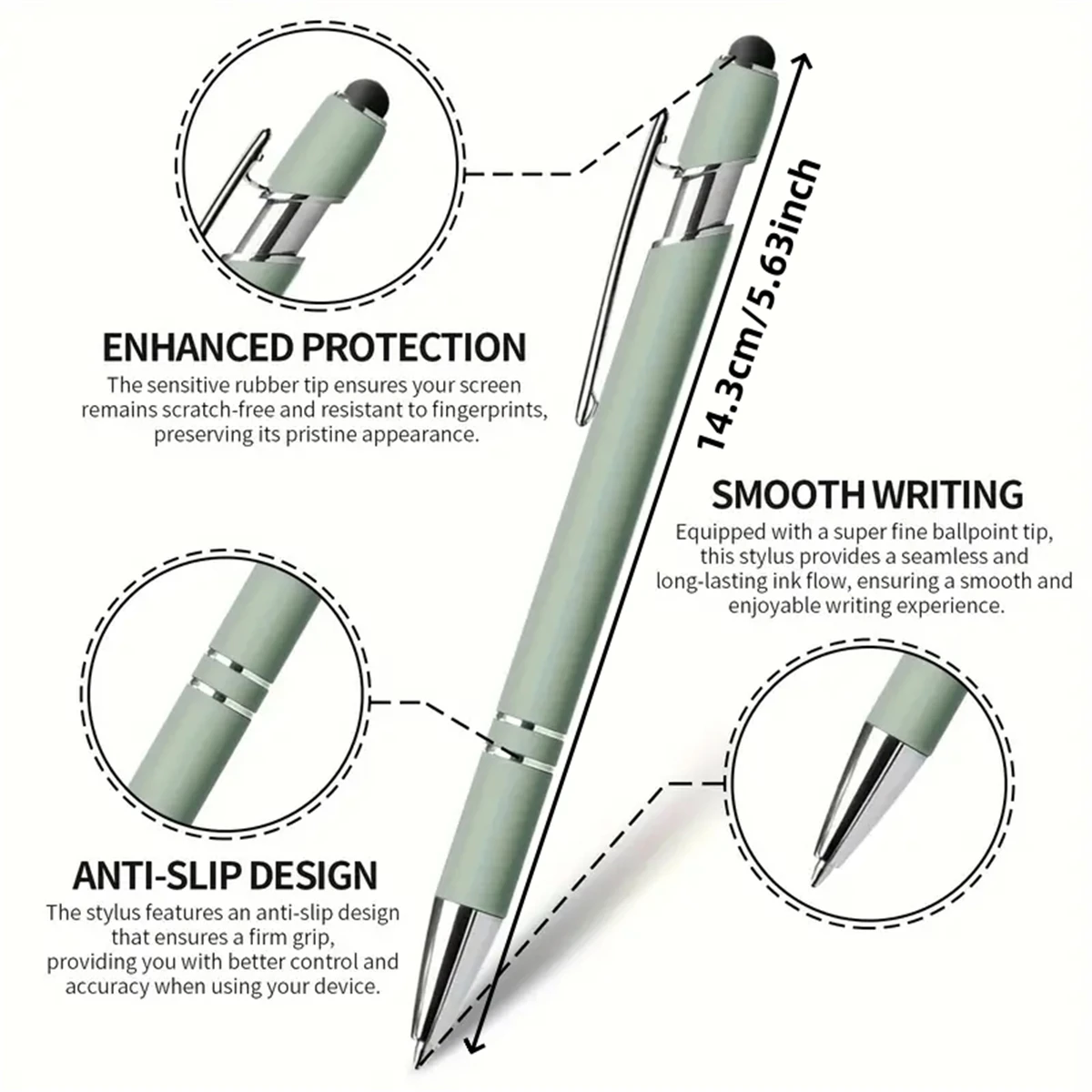 3PCS/6PCS Rose gold, Morandi color series 1mm black ink with rubber touch pen, metal ballpoint pen, can touch mobile phone, pad