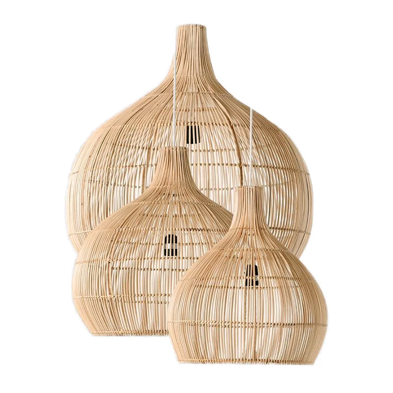 

Handmade Woven Rattan Bamboo Lamp Shades for Hotel Bar Elegant Pendant Light Vietnam Factory's Chandelier Design for Living Room
