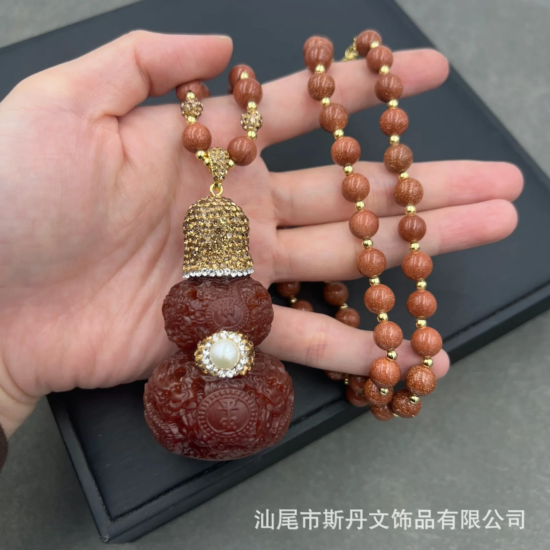 New ambergris gourd auspicious and safe necklace medieval niche light luxury jewelry manufacturer live stream supply