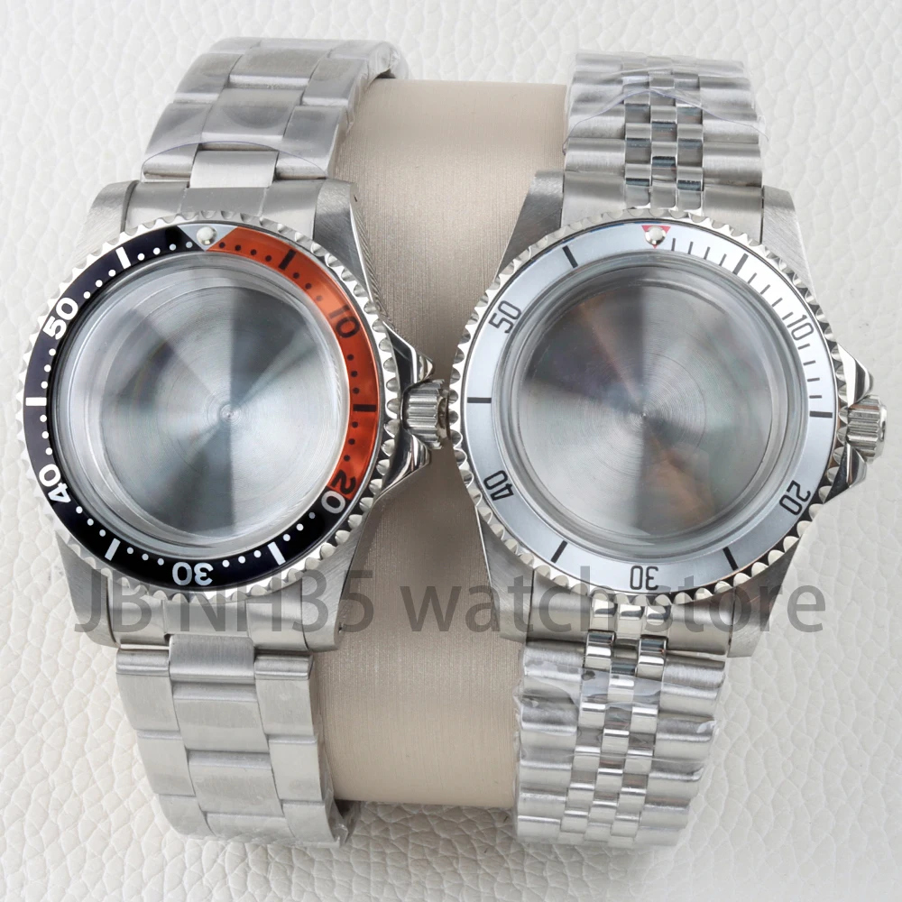 Round Glass 39.5mm NH35 Case Stainless Steel Sapphire Glass for Vintage NH35 NH36 Movement 28.5mm Dial Jubilee/Oyster Bracelet