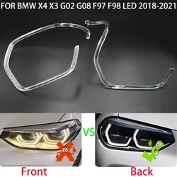 For BMW X3X4 G01 G02 2018-2021 LED Headlights DRL Car Aperture Guide Daytime Running Light Tube LED Light Bar White Light