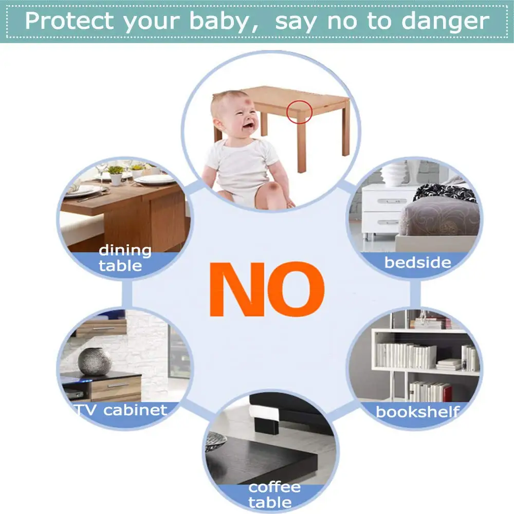 10Pcs/20PCS Children Baby Safety Silicone Protector Table Corner Edge Protection Cover Children Anticollision Edge Guards