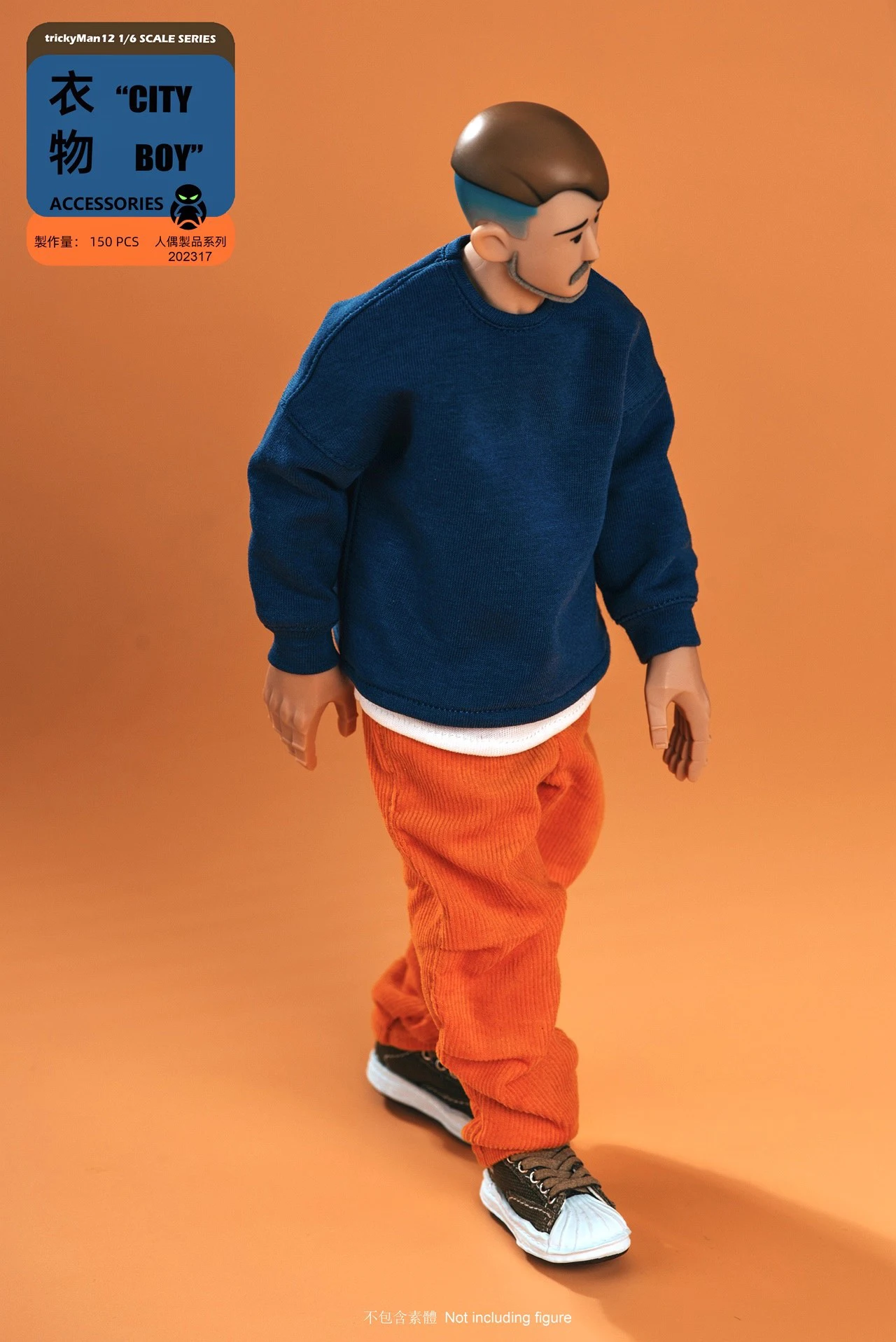 Fanatic TrickyMan12 202317 1/6 CITYBOY, tendance Hip Hop, ample, grand sweat à capuche brodé, vêtements de travail, pantalon adapté au corps de figurines d'action de 12 pouces