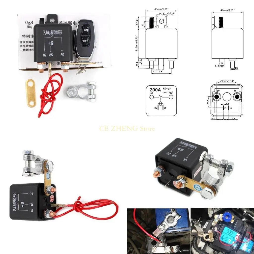 

E56B Universal Car 12V 200A Car Cut Off Isolator Switches Remote Control