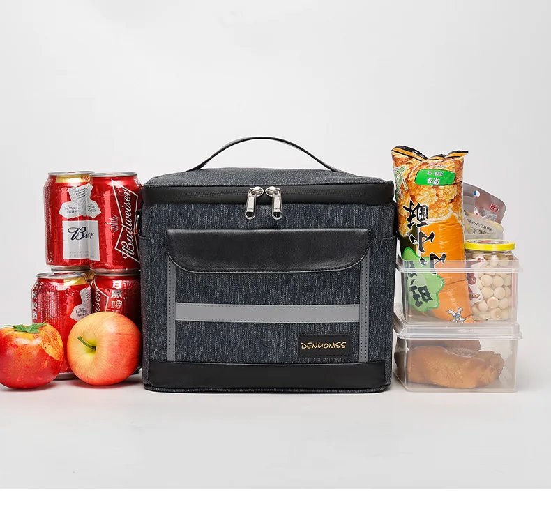 DENUONISS Tragbare Oxford-isolierte Lunchtasche, neue isolierte Kühltasche, langlebig, verdickt, wasserdicht, Kühltasche – Detail 3