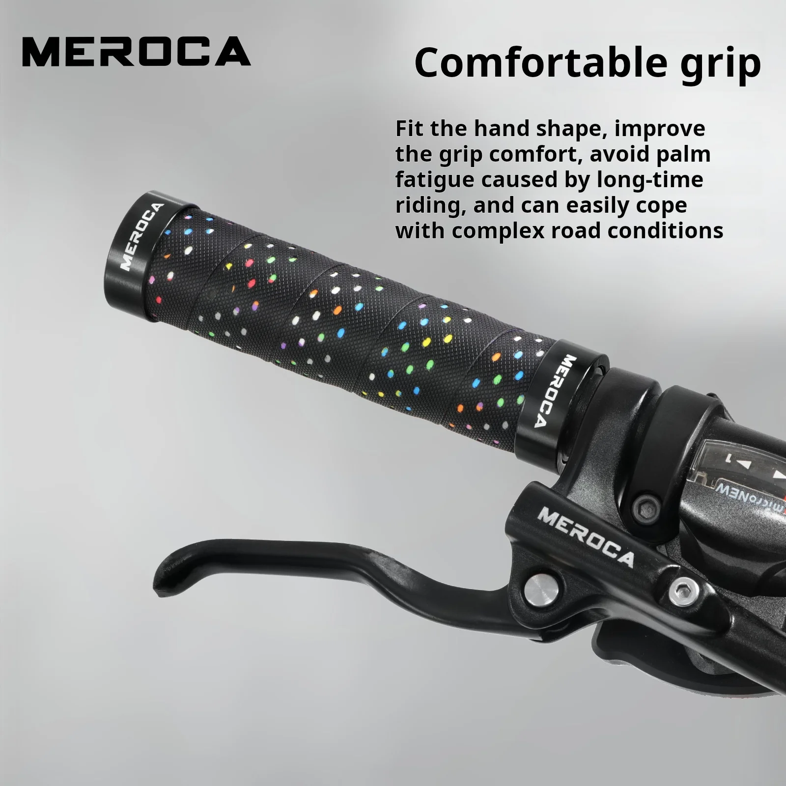 

MEROCA Bilateral Lock Non-slip Steering Wheel Cover Bicycle Handle Bar Grips MTB Mountain Bike Cover Rubber Cycling Accessories