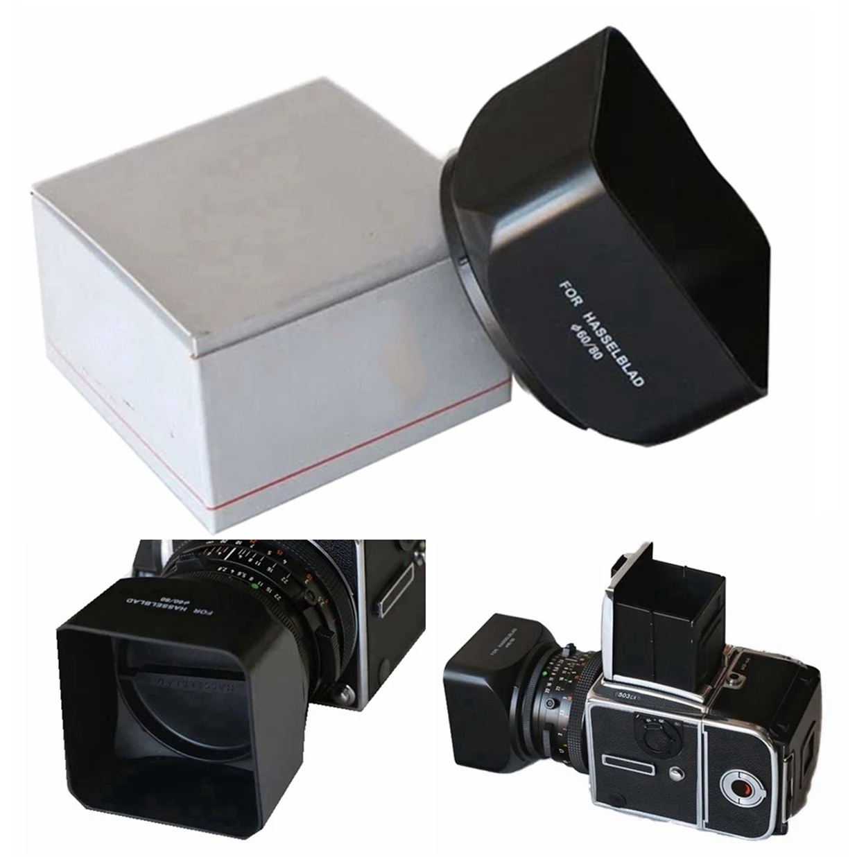 Camera Vintage Style Square Lens Hood B60 50 Mount 80/2.8 Interface Mask Light Shield Cover Shade for HASSELBLAD CFI CFE CF CB