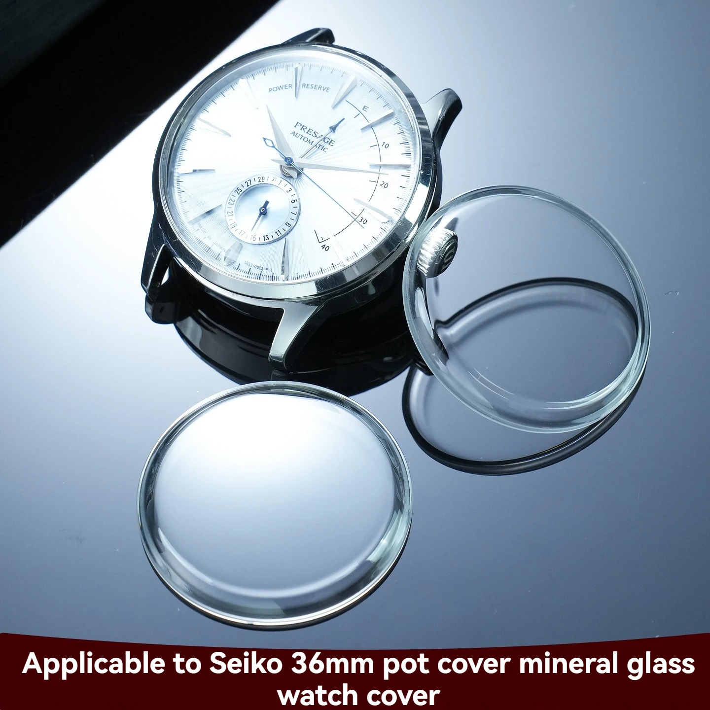 For SEIKO Navigator Cocktail 36mm Domed Transparent Mineral Glass Crystal  SRPB41J1 SRPJ13J1 Crystal Replacement Parts