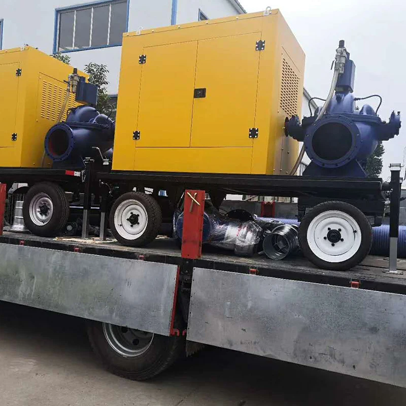 Flood Control Pump Diesel 12M Axial Propeller Large Volume River Lake Pond Transfer