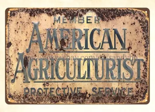 wall plaque American Agriculturist Protective Service Member metal tin sign