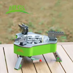 BRS-71A-1 Powerful Gas Stove Seven Burner Outdoor Portable Furnace 10500W High Power Butane Stove for Hiking Cooking Picnic BBQ