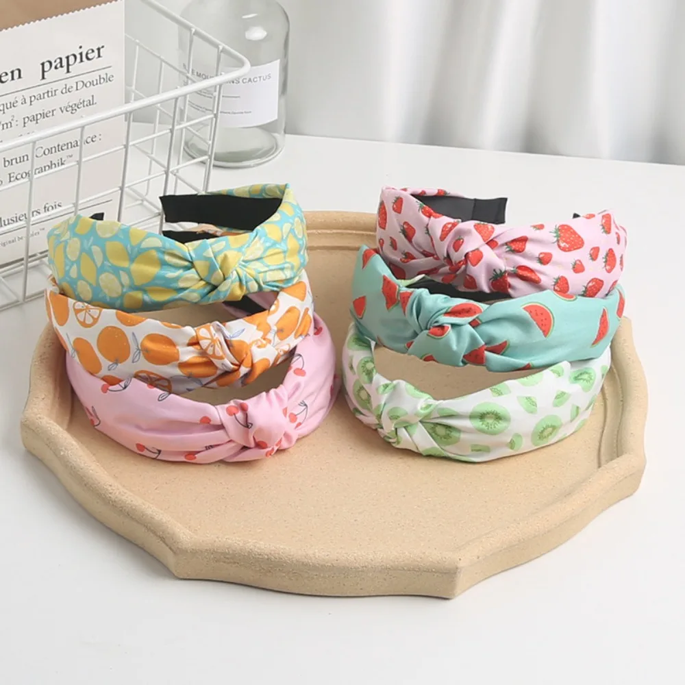 New Children\'s Fruit Pattern Headband Fabric Knot Headband Cute Sweet Headband Hair Accessories for Girls