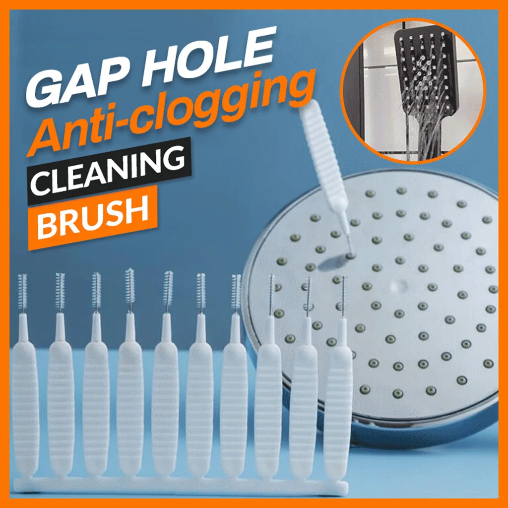 10 pcs Faucet Shower Head Cleaning Brush White Brush Pore Gap Anti-clogging Nylon For Kitchen Toilet Phone Hole Clean Brushes