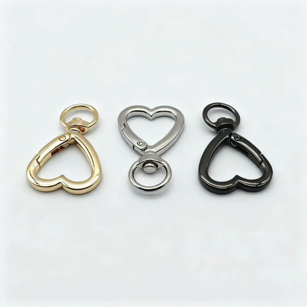6/15/30Pcs Heart Keychain Set with Spring Snap Hook Valentine's Day Gift for Keys Backpack Luggage Tag Bulk Charms Accessories