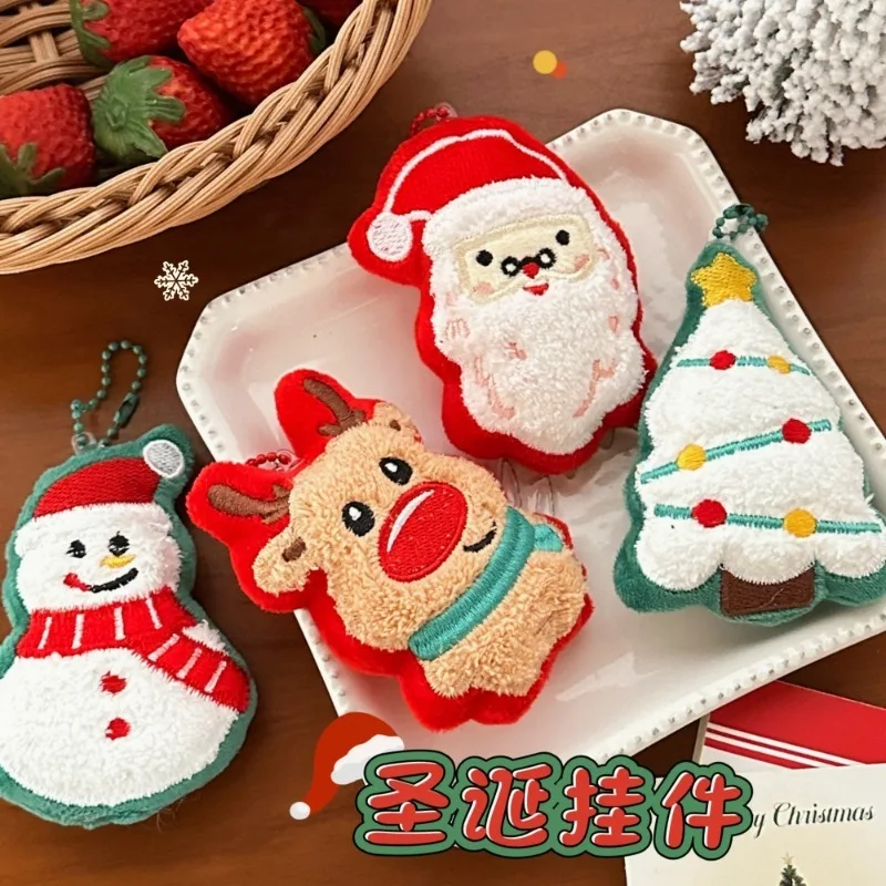Pendentif de poupée en peluche de noël, doux sac à dos de fille, porte-clés mignon, bonhomme de neige d'élan, arbre de noël, pendentif à breloque, poupée