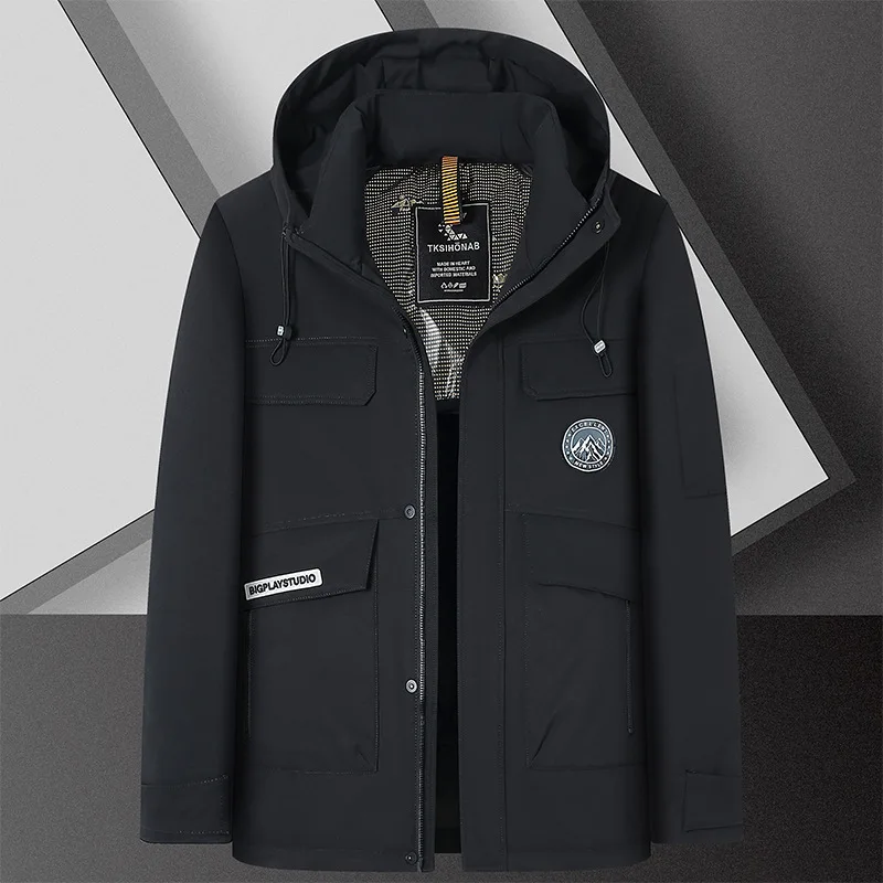 New Arrival Fashion Suepr Large Winter Thick Men's Up Collar Hooded Thick Workwear Down Plus Size XXXL 4XL 5XL 6XL 7XL 8XL