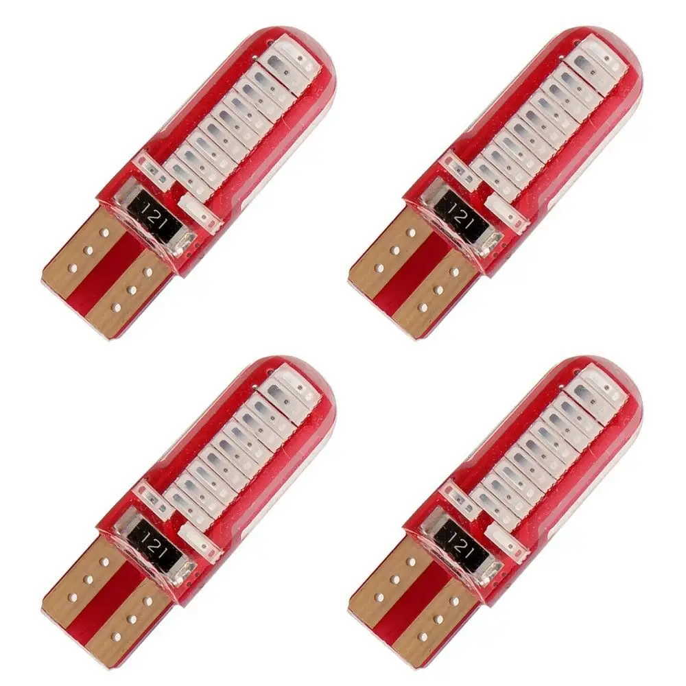 1X High quality silicone Car LED Light T10 LED W5W 24SMD 4014 168 Wedge Door Instrument Side Bulb Lamp DC 12V